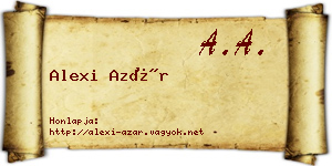 Alexi Azár névjegykártya